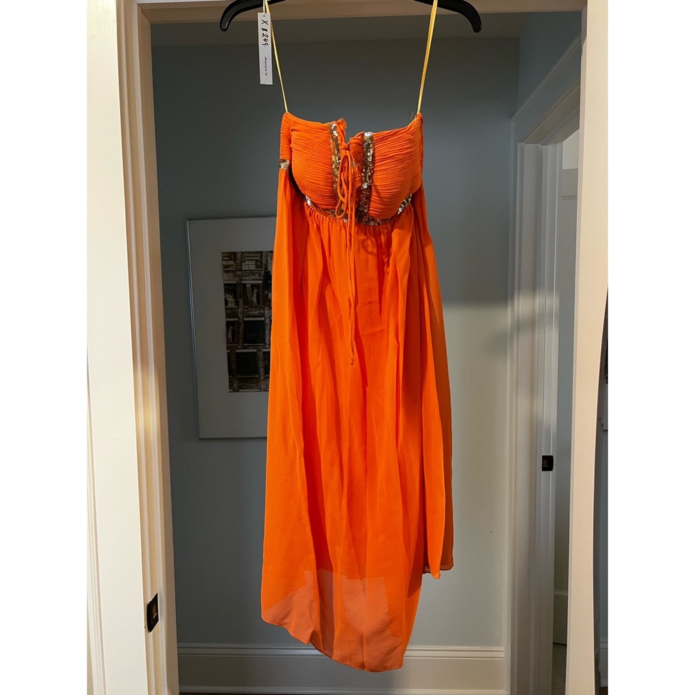 Silk strapless dress